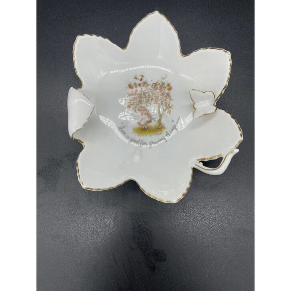 Vintage Holly Hobbie Ring Trinket Dish Love Is Good For Growing Things Butterfly - Picture 1 of 7